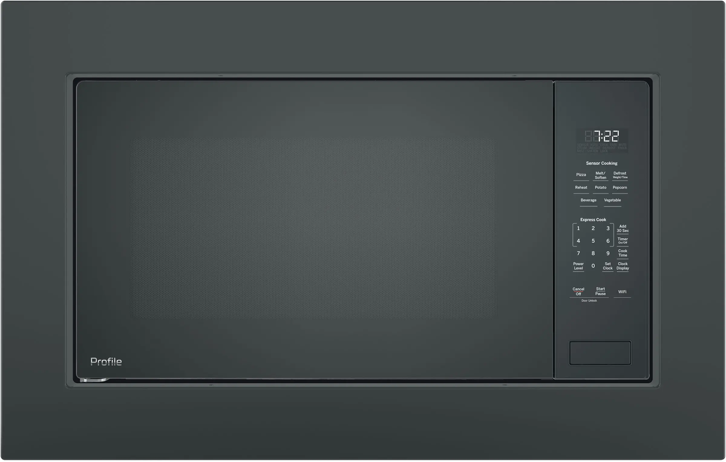PCWK22+JX7227-B/B GE Profile 2.2 Cu Ft Built-In Microwave and 27  Trim Kit - Black-1