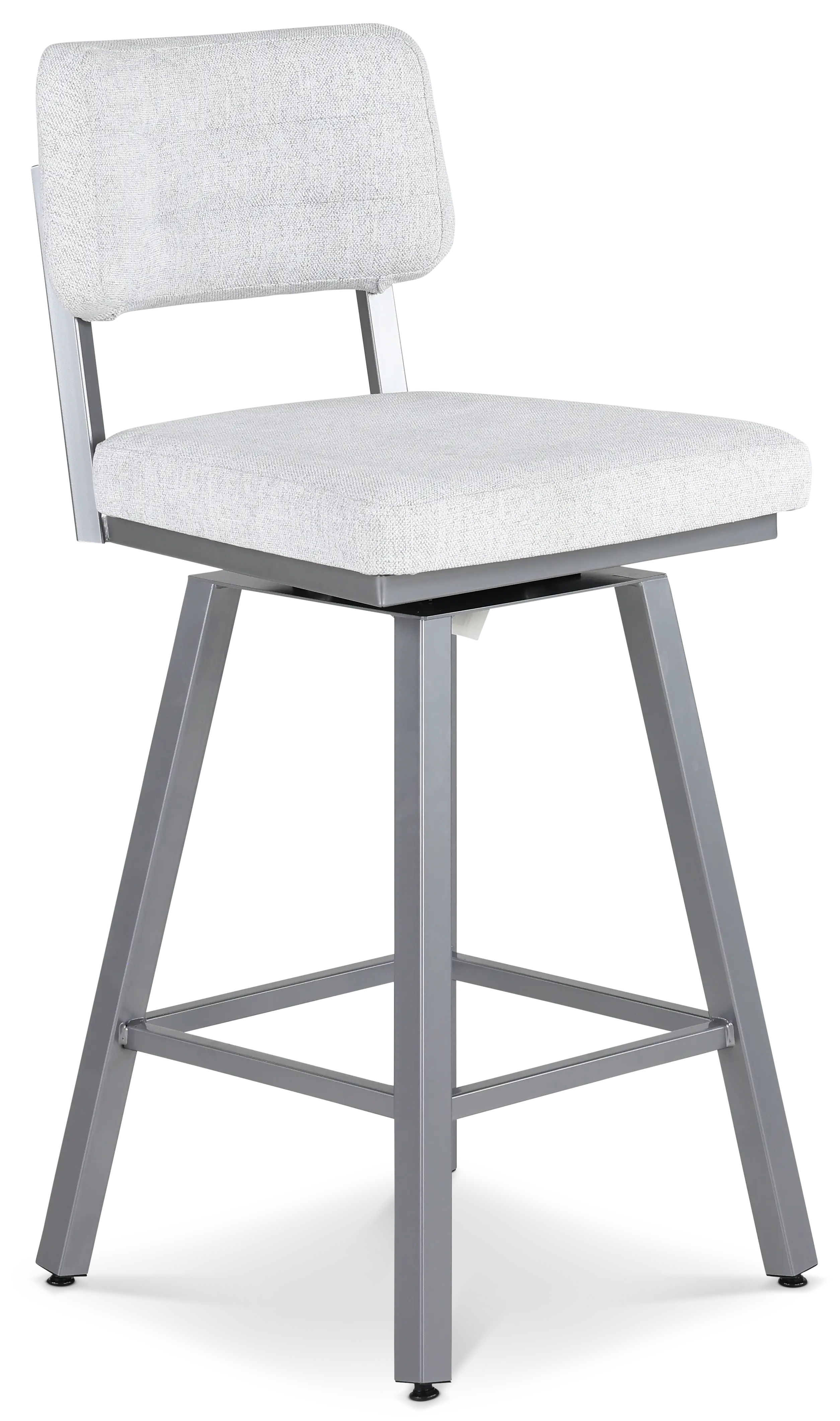 Phoebe Silver and Light Gray Upholstered Counter Height Stool-1