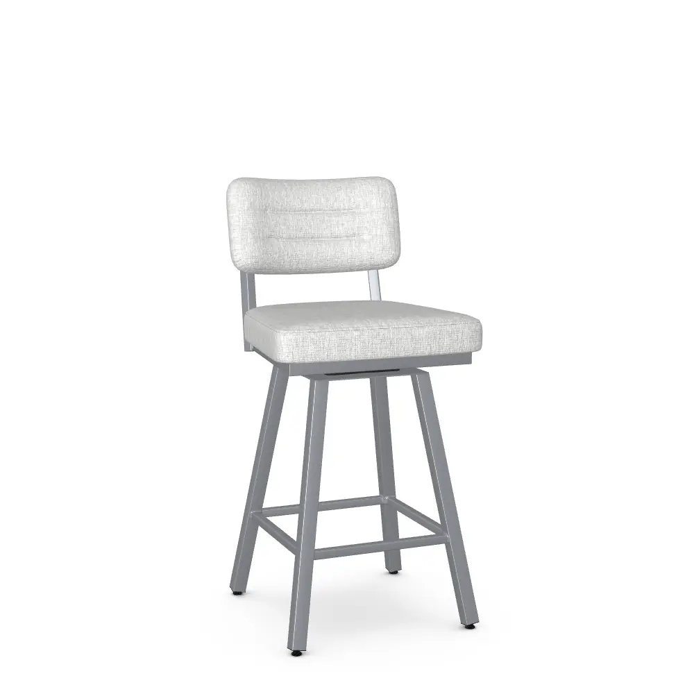 Phoebe Silver and Light Gray Upholstered Counter Height Stool-10