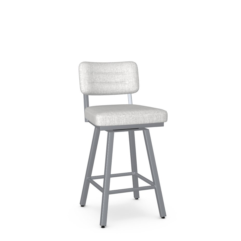 Phoebe Silver and Light Gray Upholstered Counter Height Stool