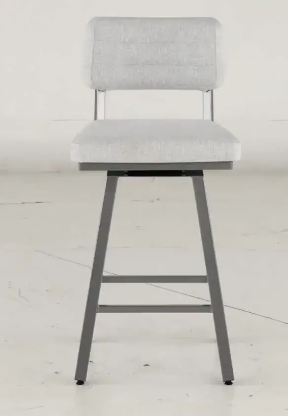 Phoebe Silver and Light Gray Upholstered Counter Height Stool-9