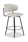 Wyatt Black and Gray Upholstered Counter Height Stool