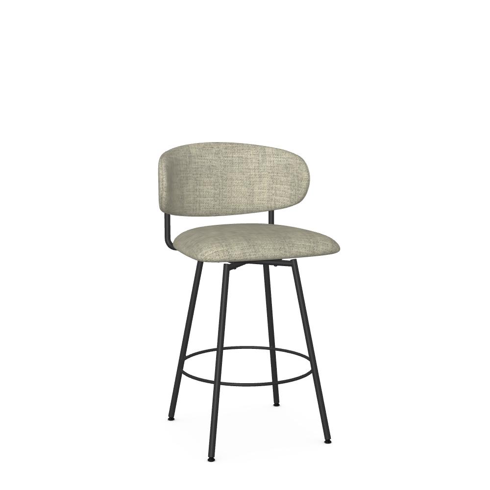 Wyatt Black and Gray Upholstered Counter Height Stool
