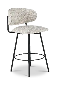 Wyatt Black and Gray Upholstered Counter Height Stool