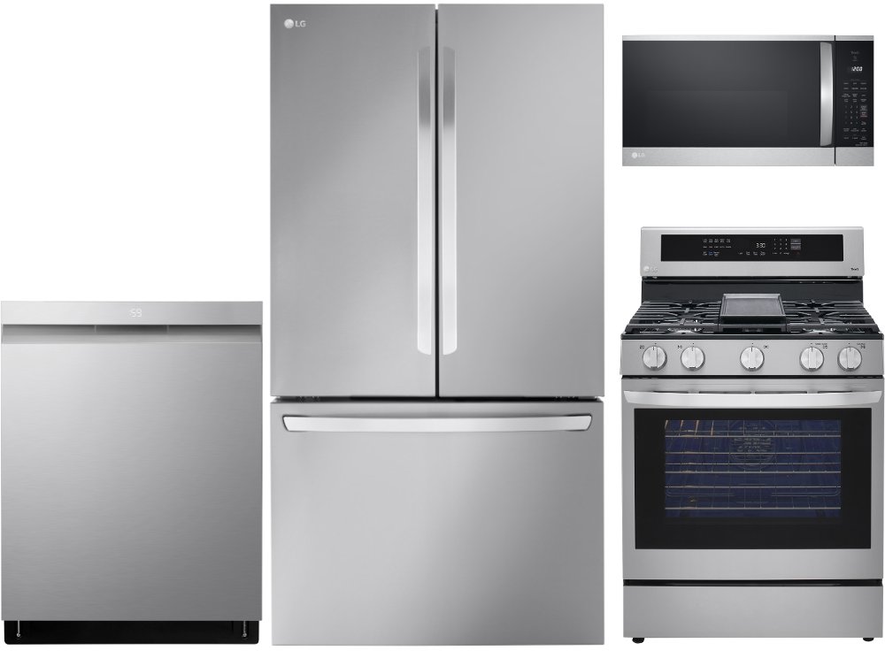 LG 4 Piece Gas Appliance Package - Stainless Steel