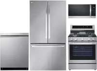 LG-4PC-S/S-2706-GAS LG 4 Piece Gas Appliance Package - Stainless Steel
