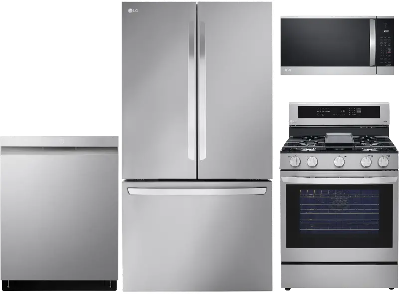 LG 4 Piece Gas Appliance Package - Stainless Steel