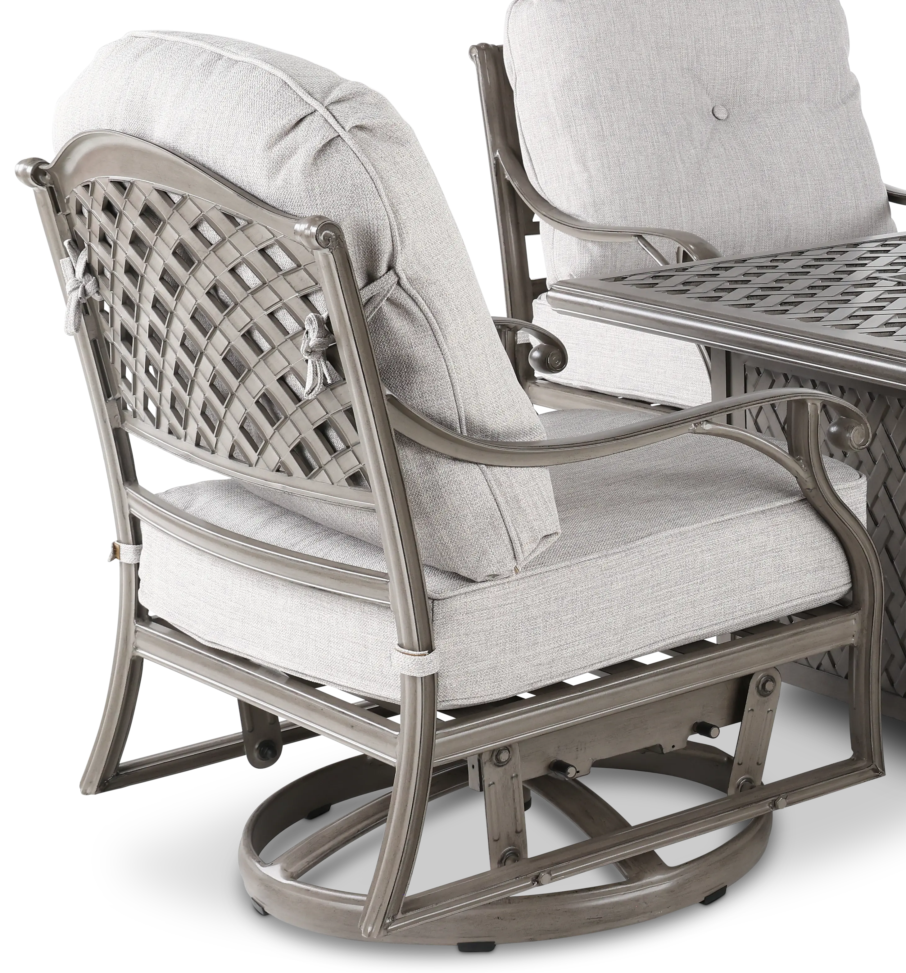 Macan 5 Piece Gray and Off White Swivel Glider Patio Set-6