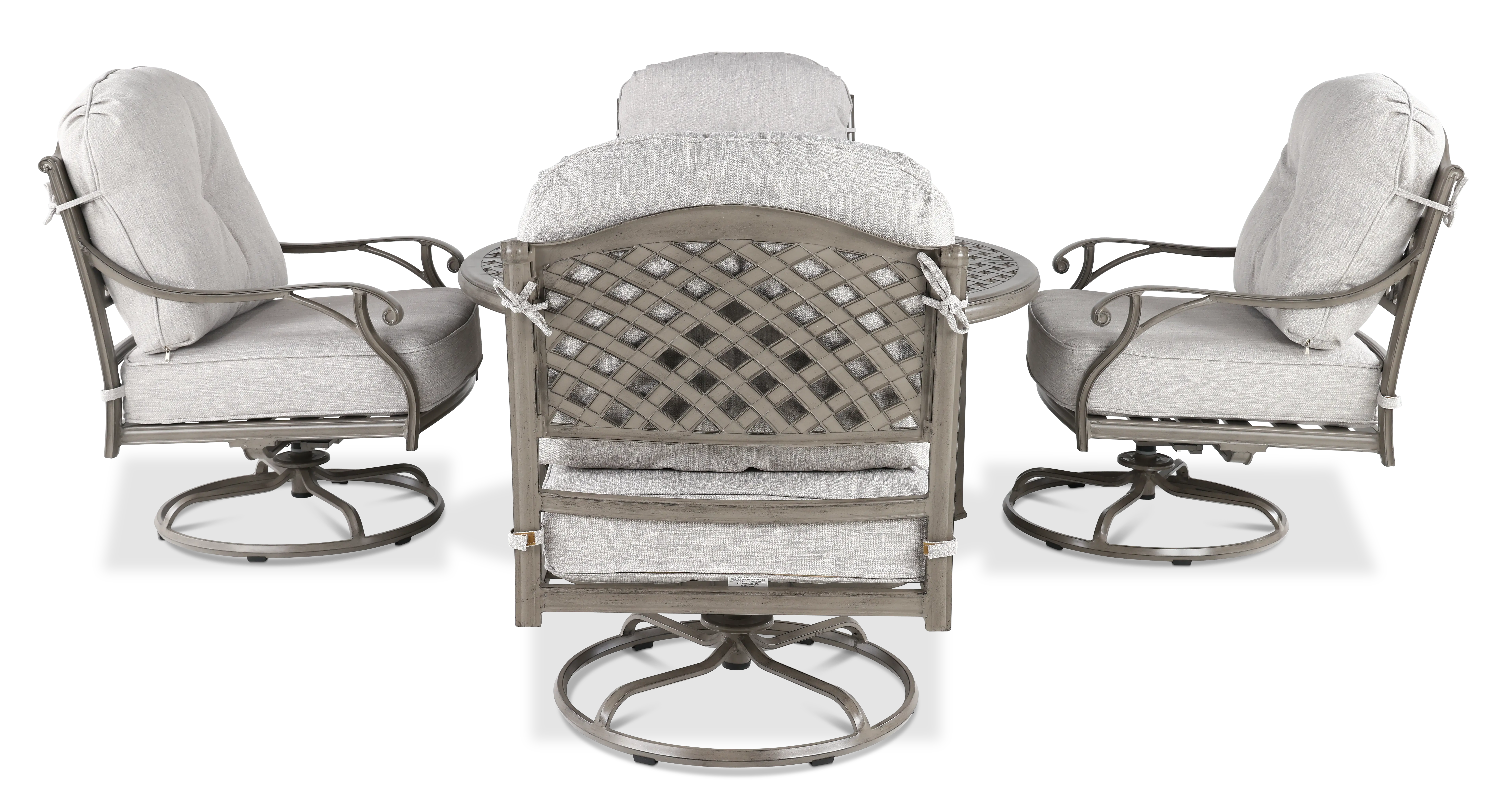 Macan 5 Piece Gray and Off White Firepit Patio Set-4