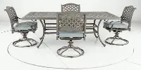 Macan 5 Piece Gray and Blue Patio Dining Set