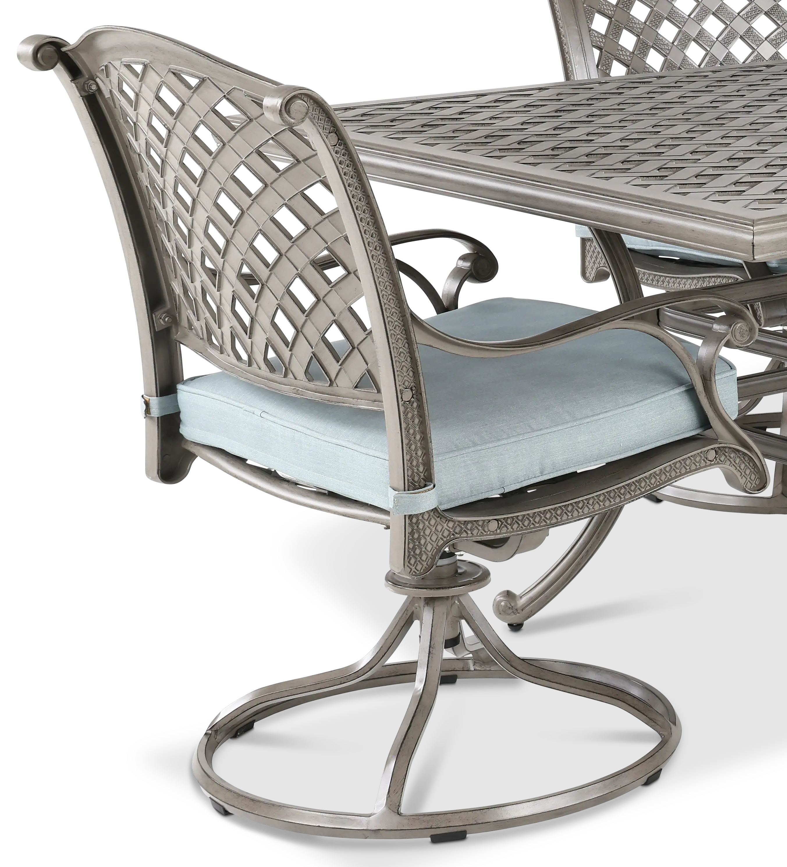 Macan 5 Piece Gray and Blue Patio Dining Set-6