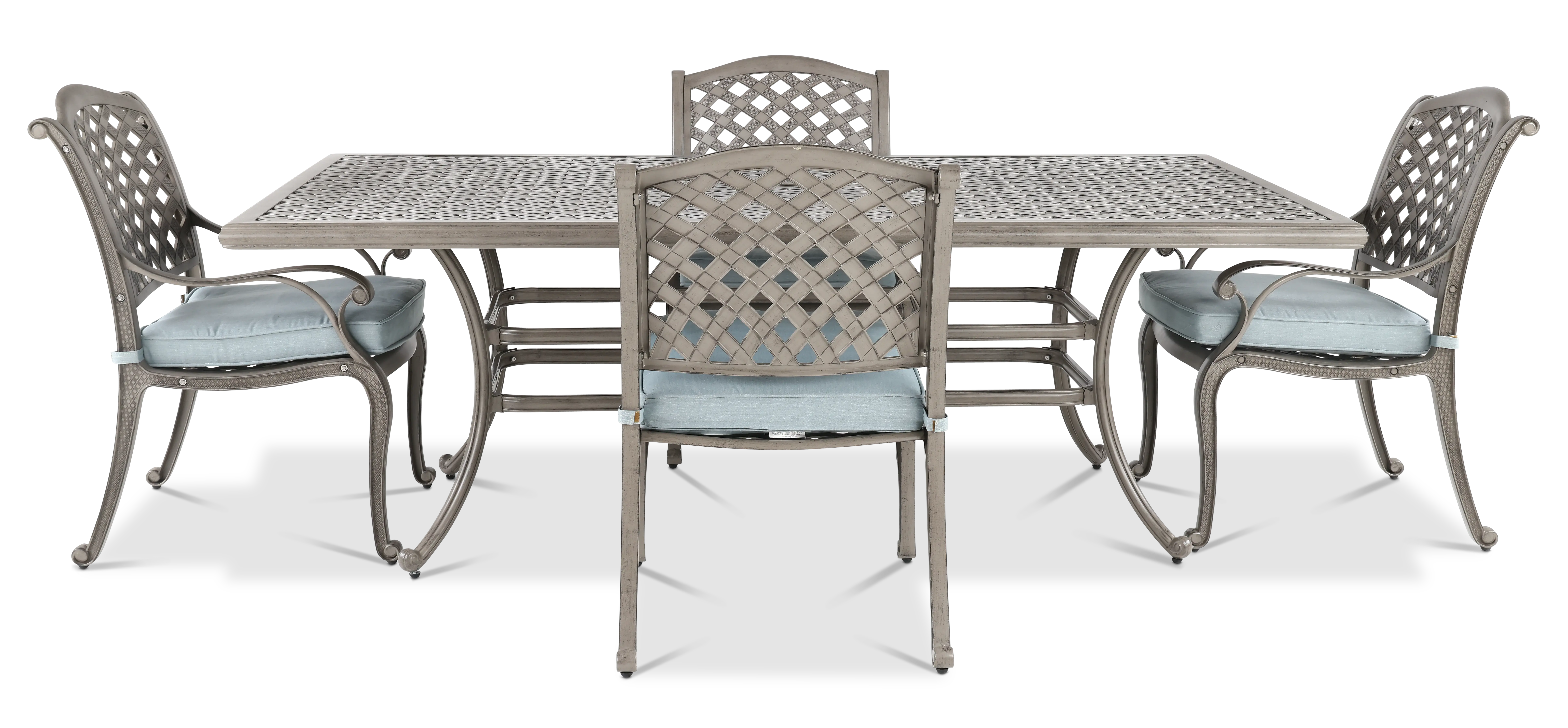 Macan 5 Piece Gray and Blue Patio Dining Set-4