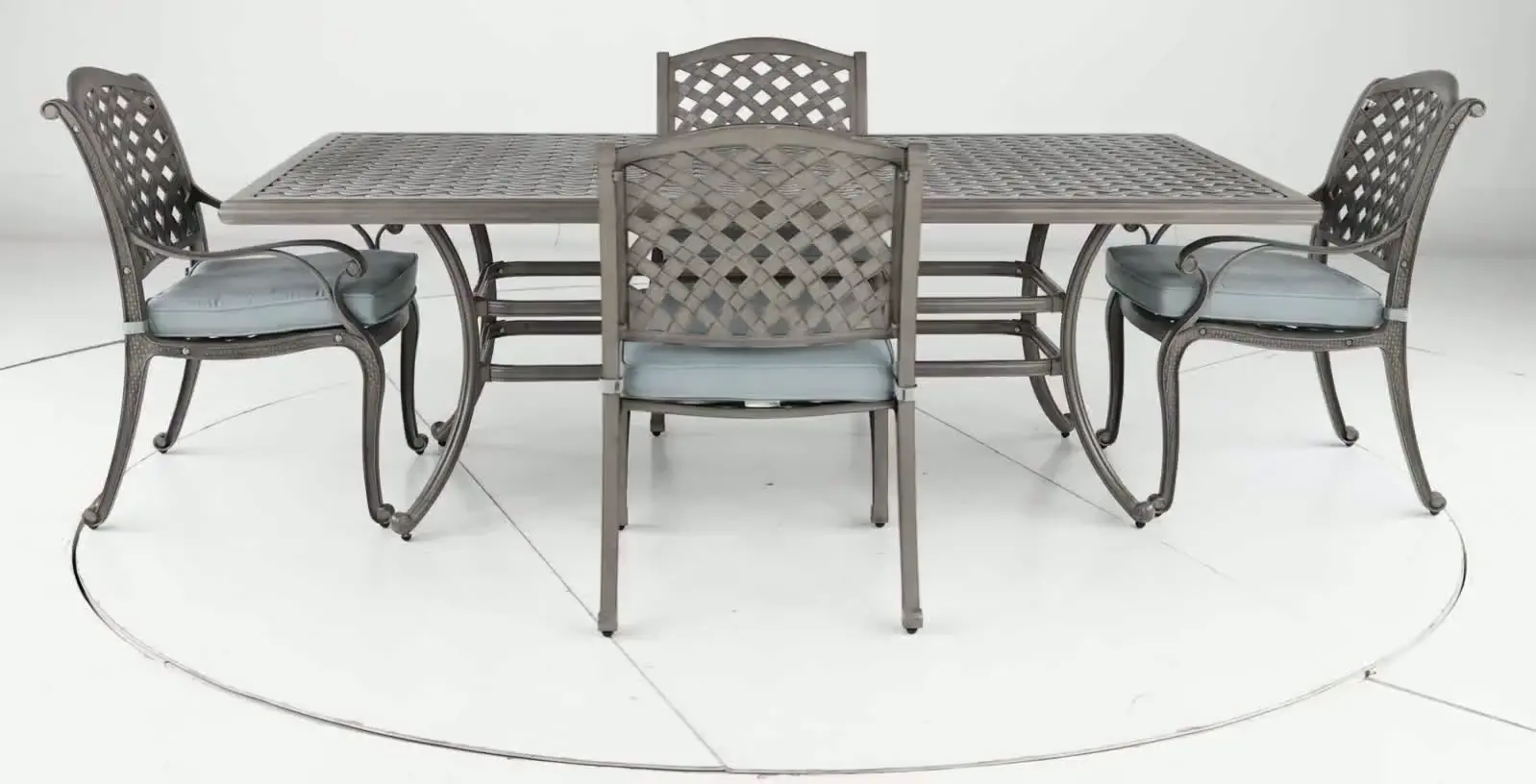 Macan 5 Piece Gray and Blue Patio Dining Set-5