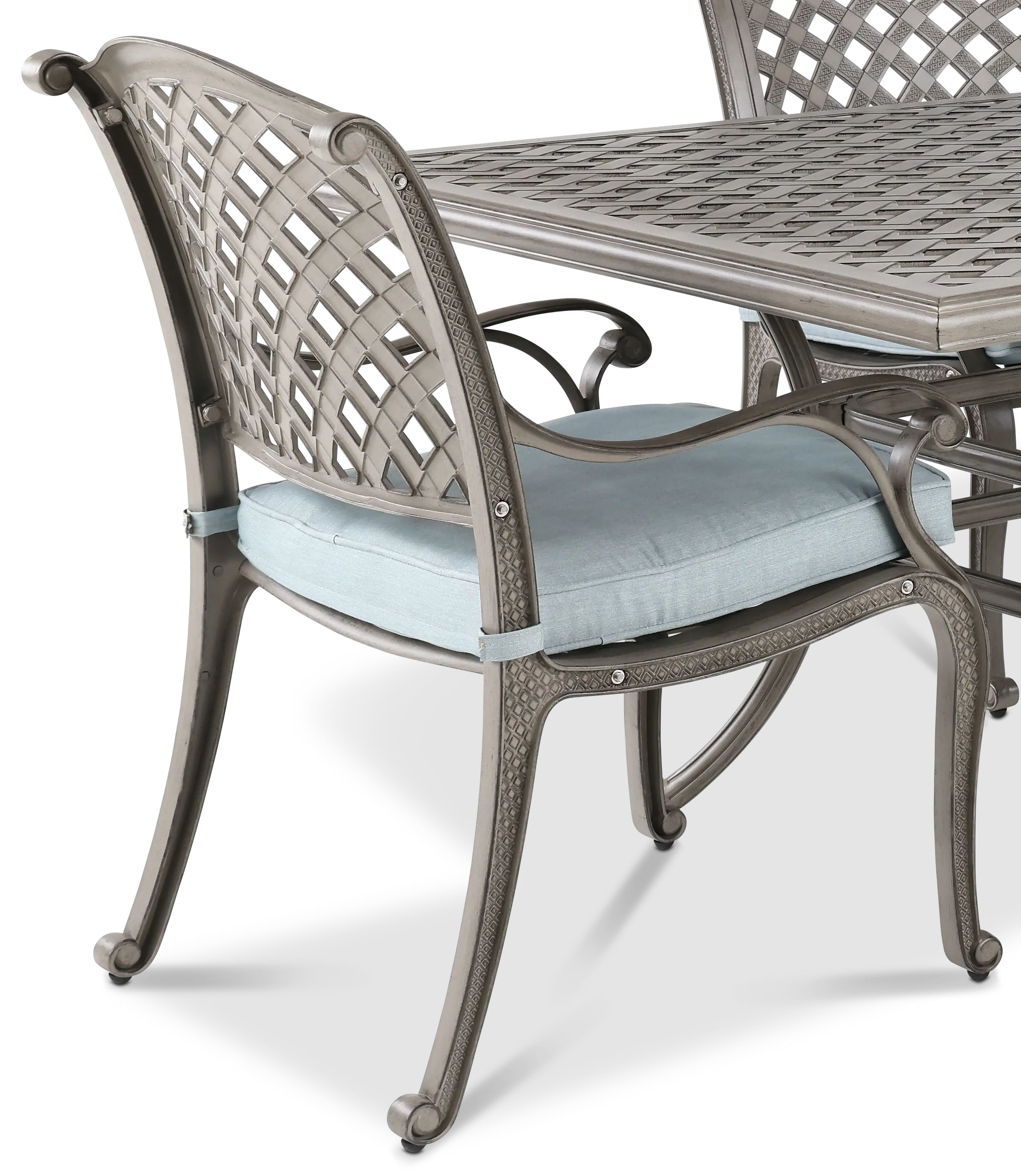 Macan 5 Piece Gray and Blue Patio Dining Set-6