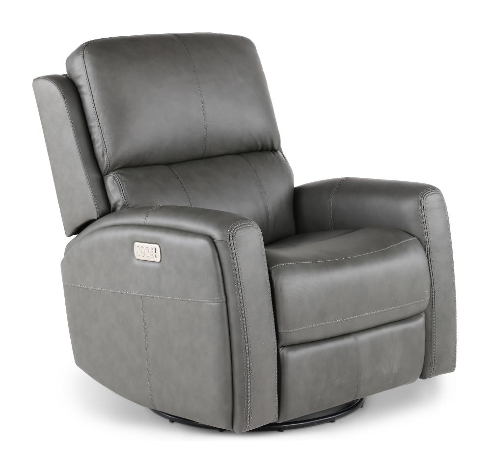 Linden Charcoal Power Recliner with Heat and Massage