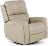 Linden Beige Power Recliner with Heat and Massage
