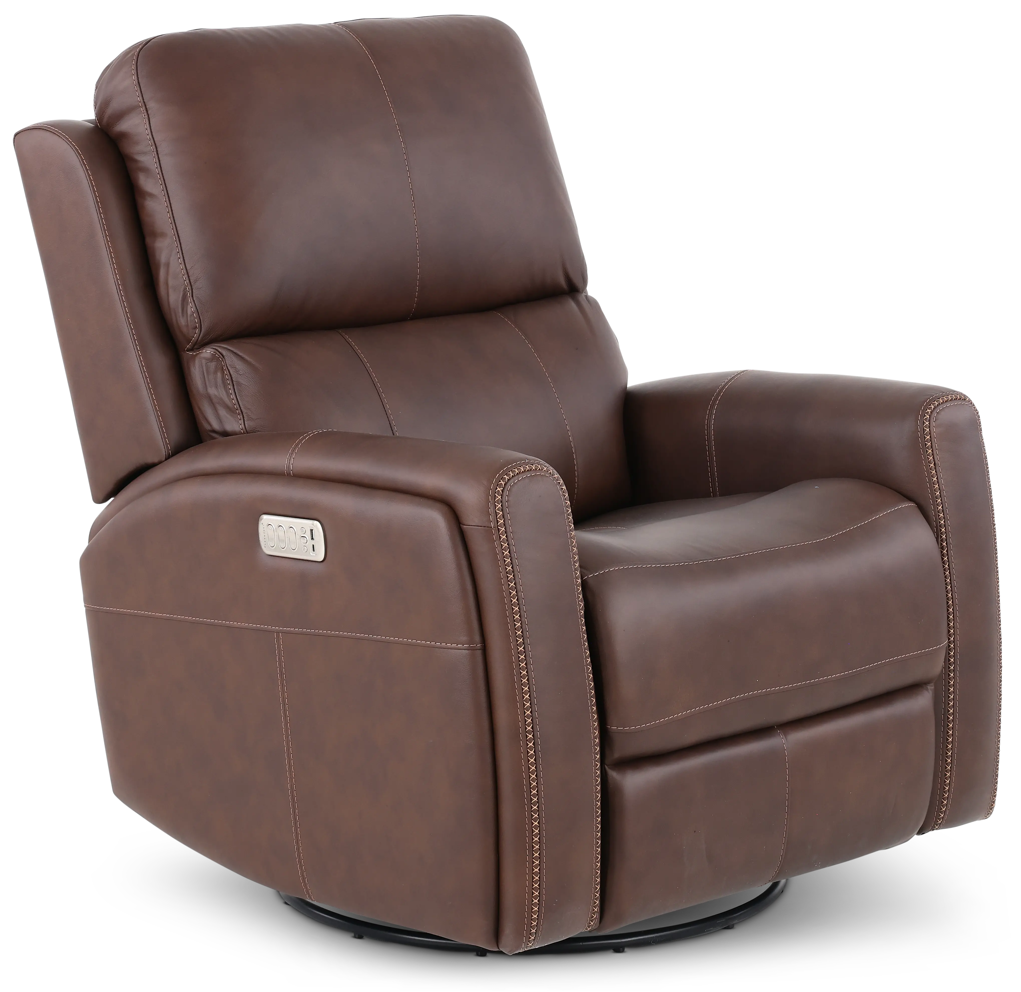 Linden Burnt Umber Power Recliner with Heat and Massage-1