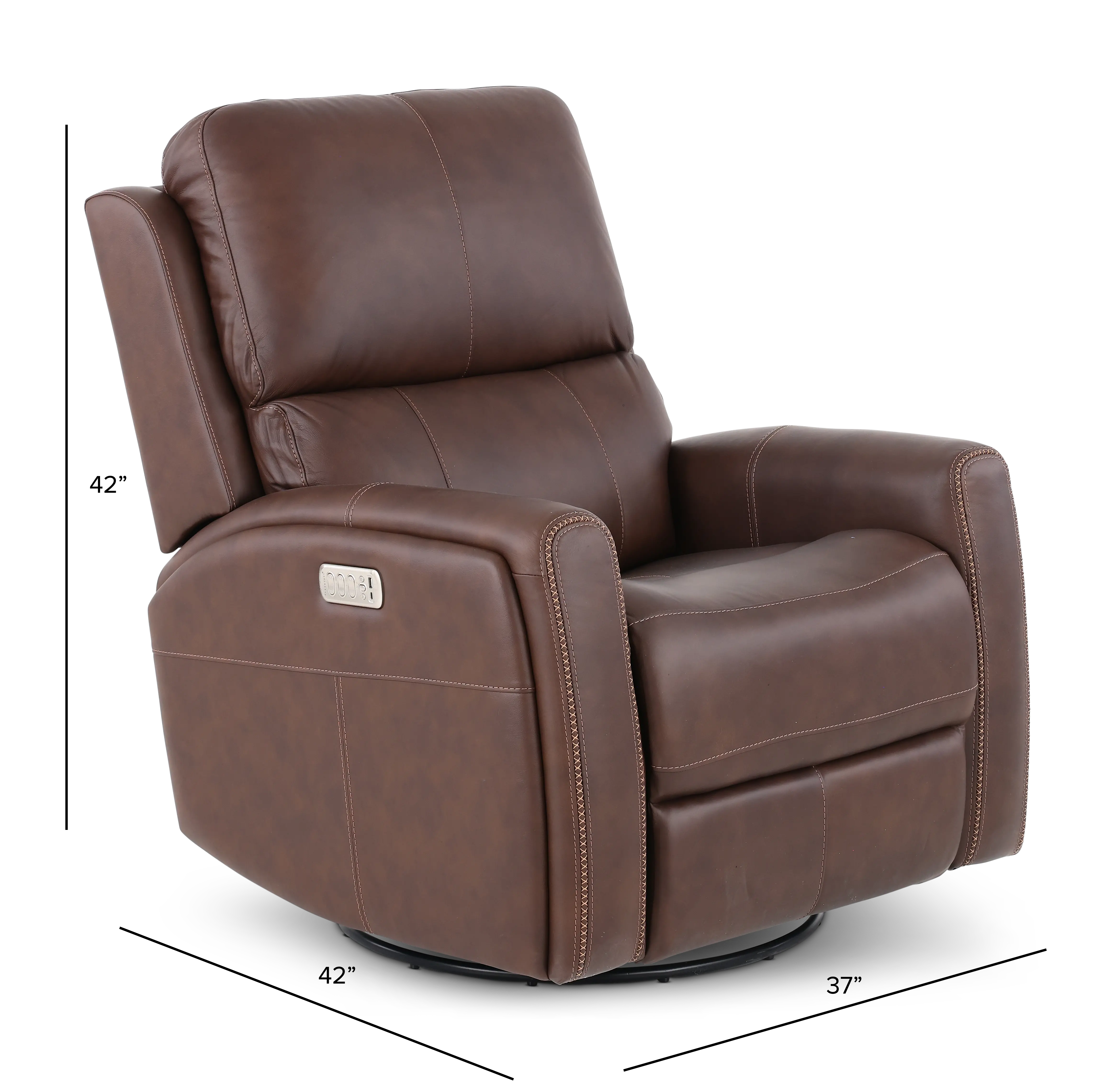 Linden Burnt Umber Power Recliner with Heat and Massage-3