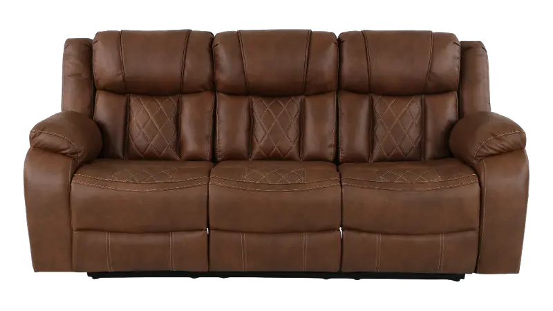 Lux Brown Reclining Sofa
