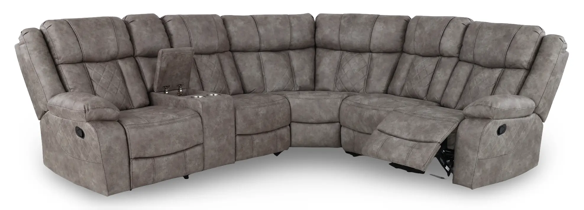 Lux Gray 3-Piece Reclining Sectional-4