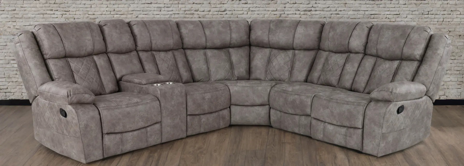 Lux Gray 3-Piece Reclining Sectional-8