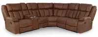 Lux Brown 3-Piece Reclining Sectional