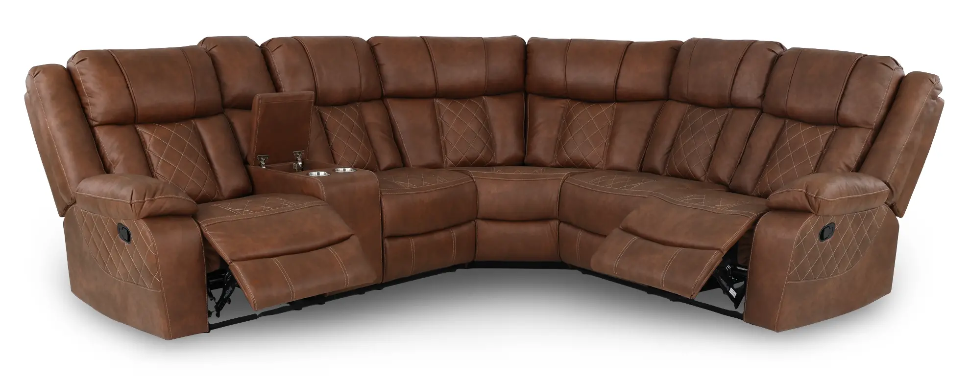 Lux Brown 3-Piece Reclining Sectional-2