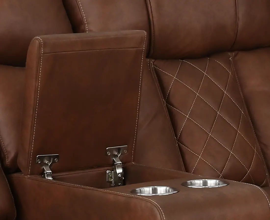 Lux Brown 3-Piece Reclining Sectional-4