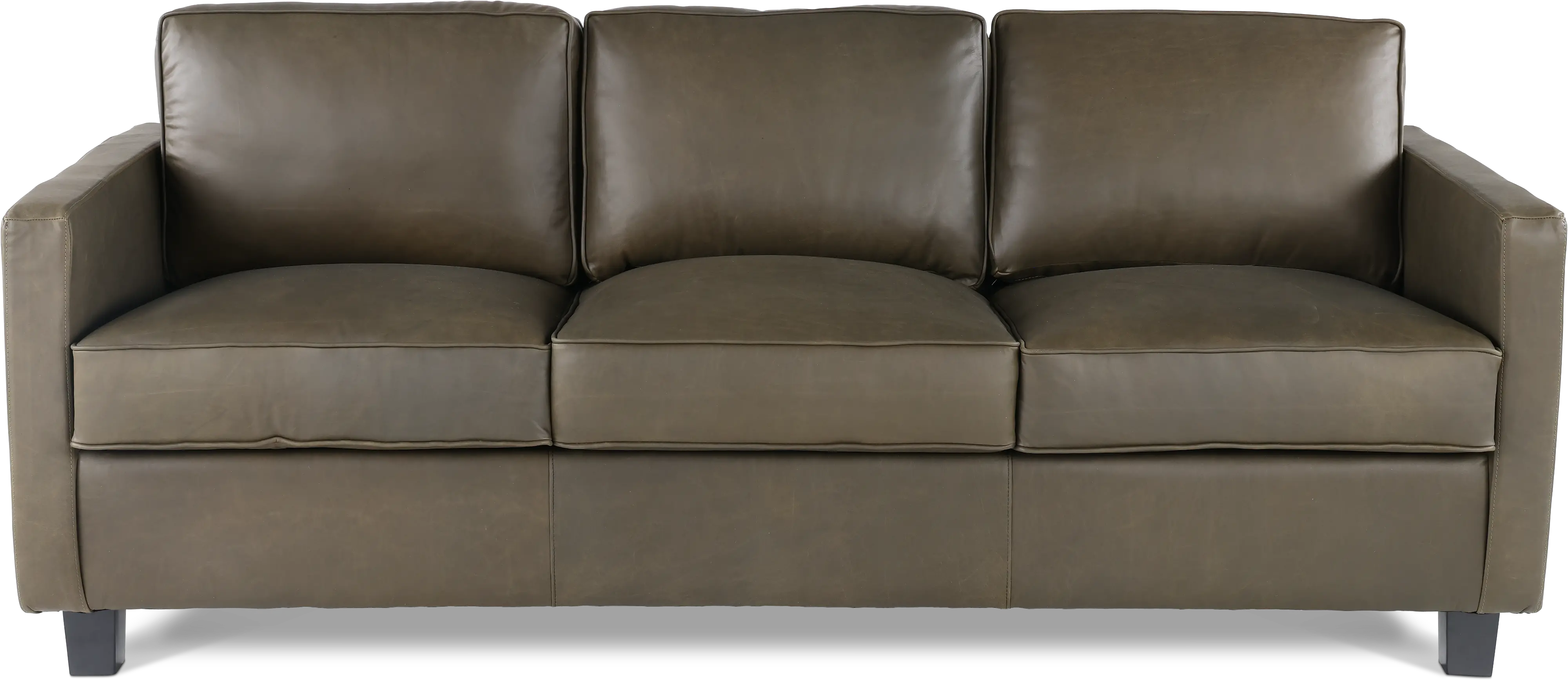 Winston Olive Green Leather Sofa-1