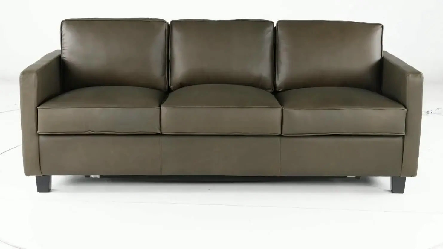 Winston Olive Green Leather Sofa-5