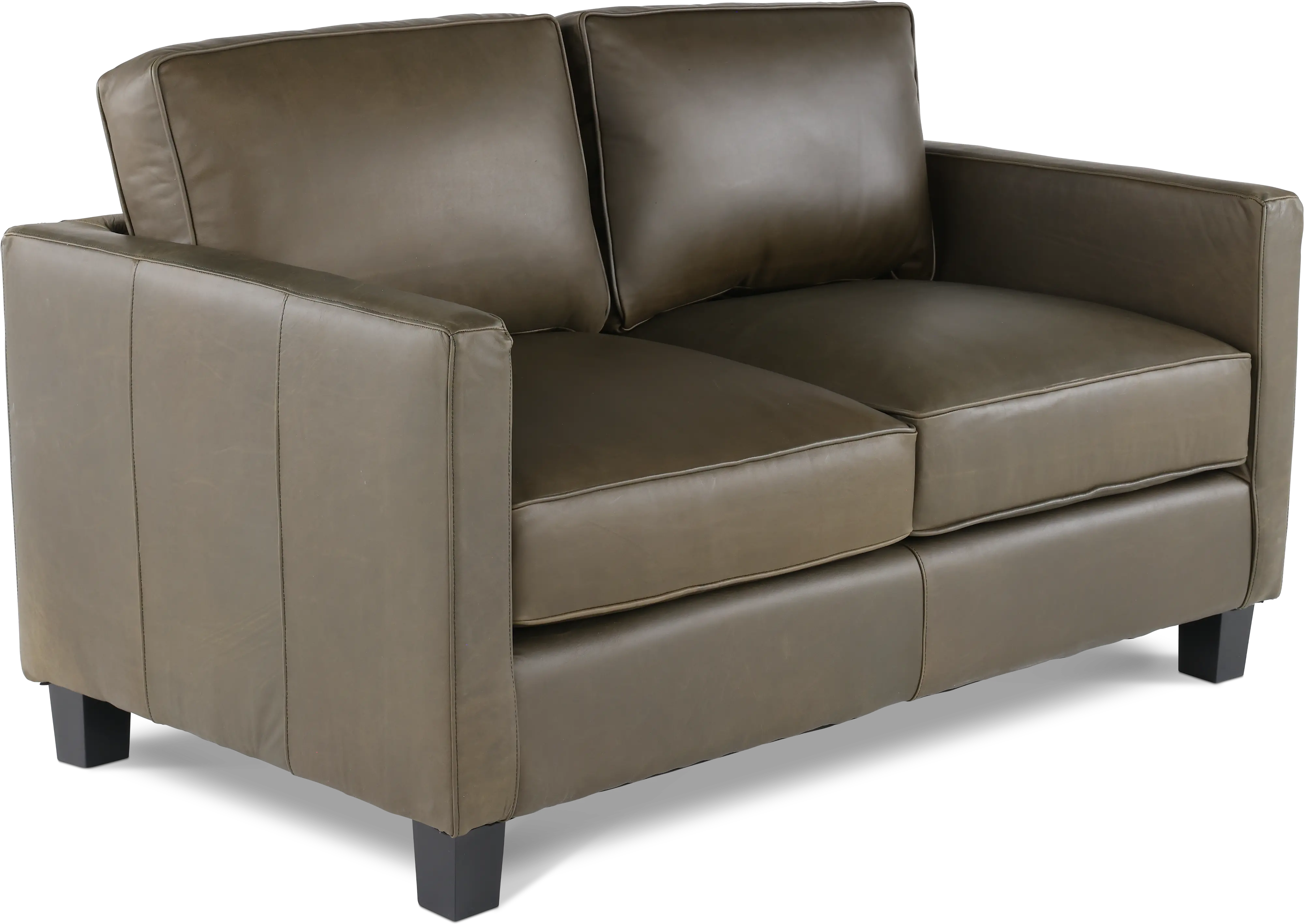 Winston Olive Green Leather Loveseat-3