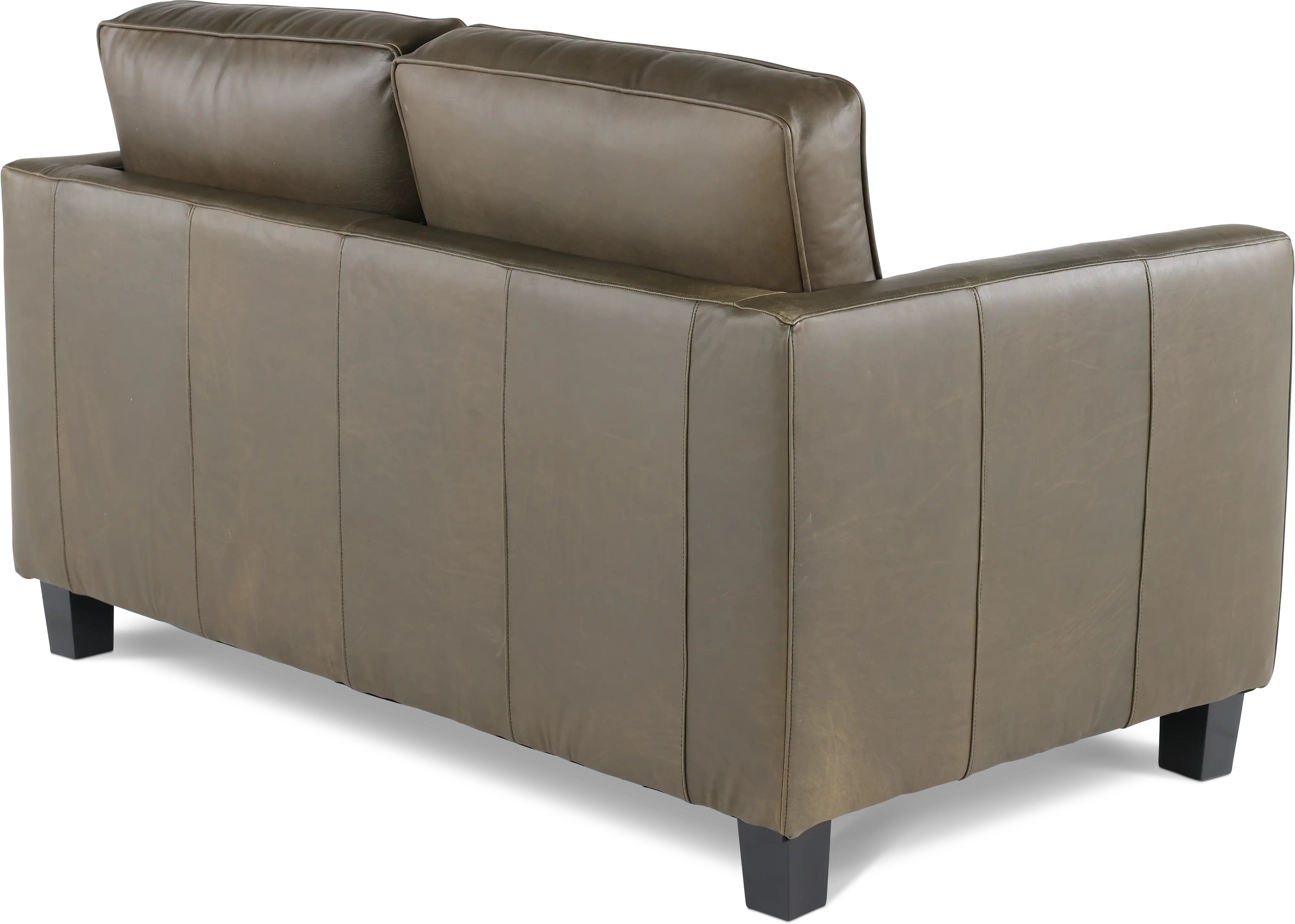 Winston Olive Green Leather Loveseat-6