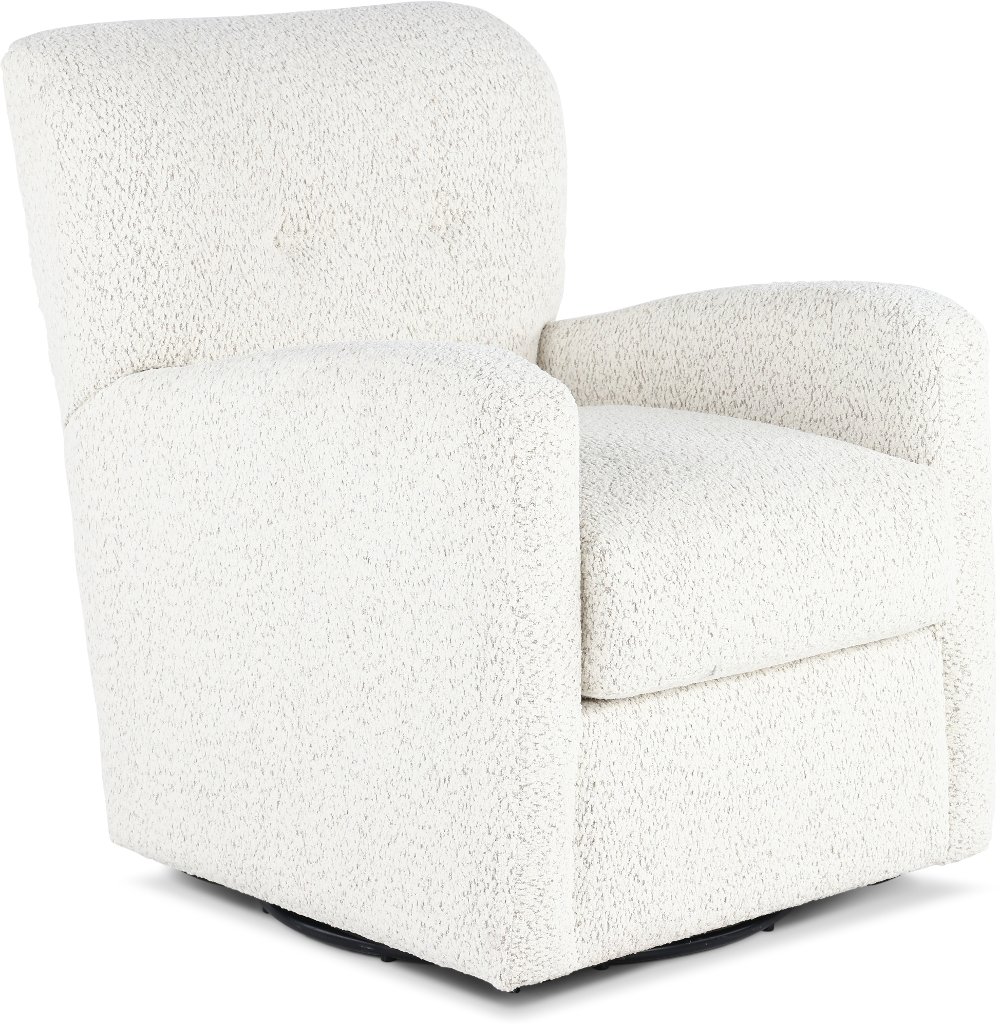 Spruce Off-White Swivel Accent Chair