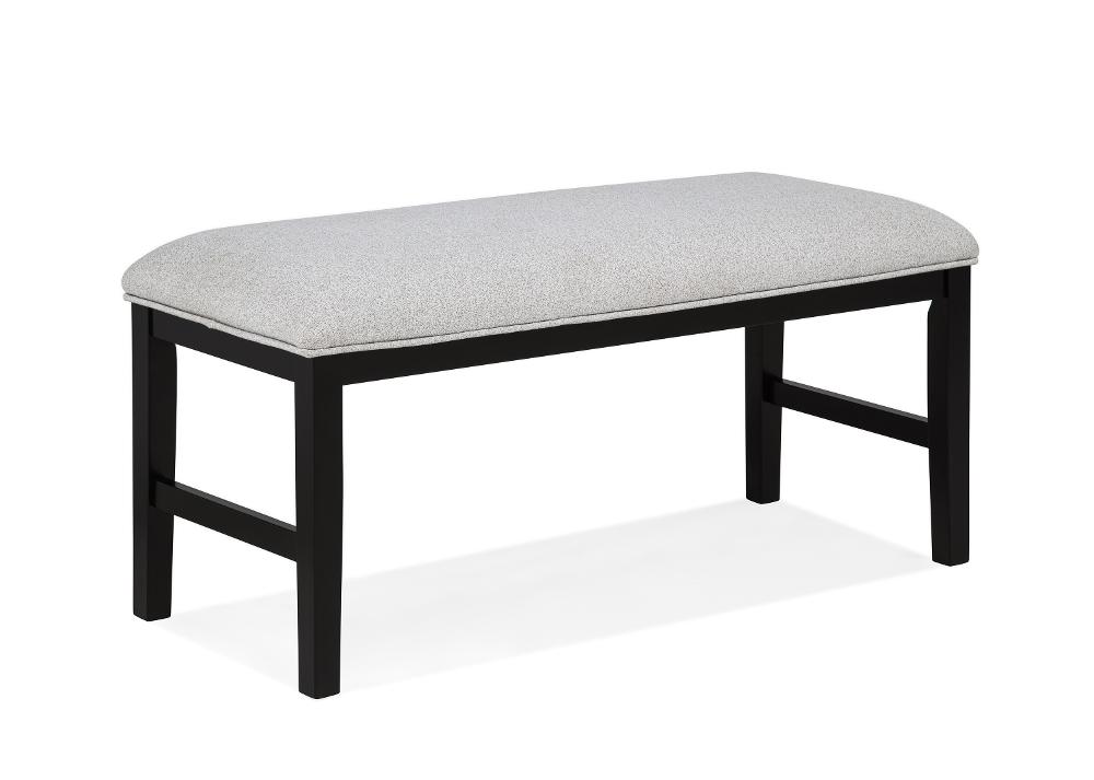 Sebastian Black and Light Gray Upholstered Dining Bench