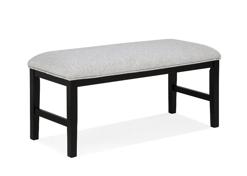 Sebastian Black and Light Gray Upholstered Dining Bench