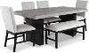 Sebastian Gray and Black 6-Piece Dining Set with Bench