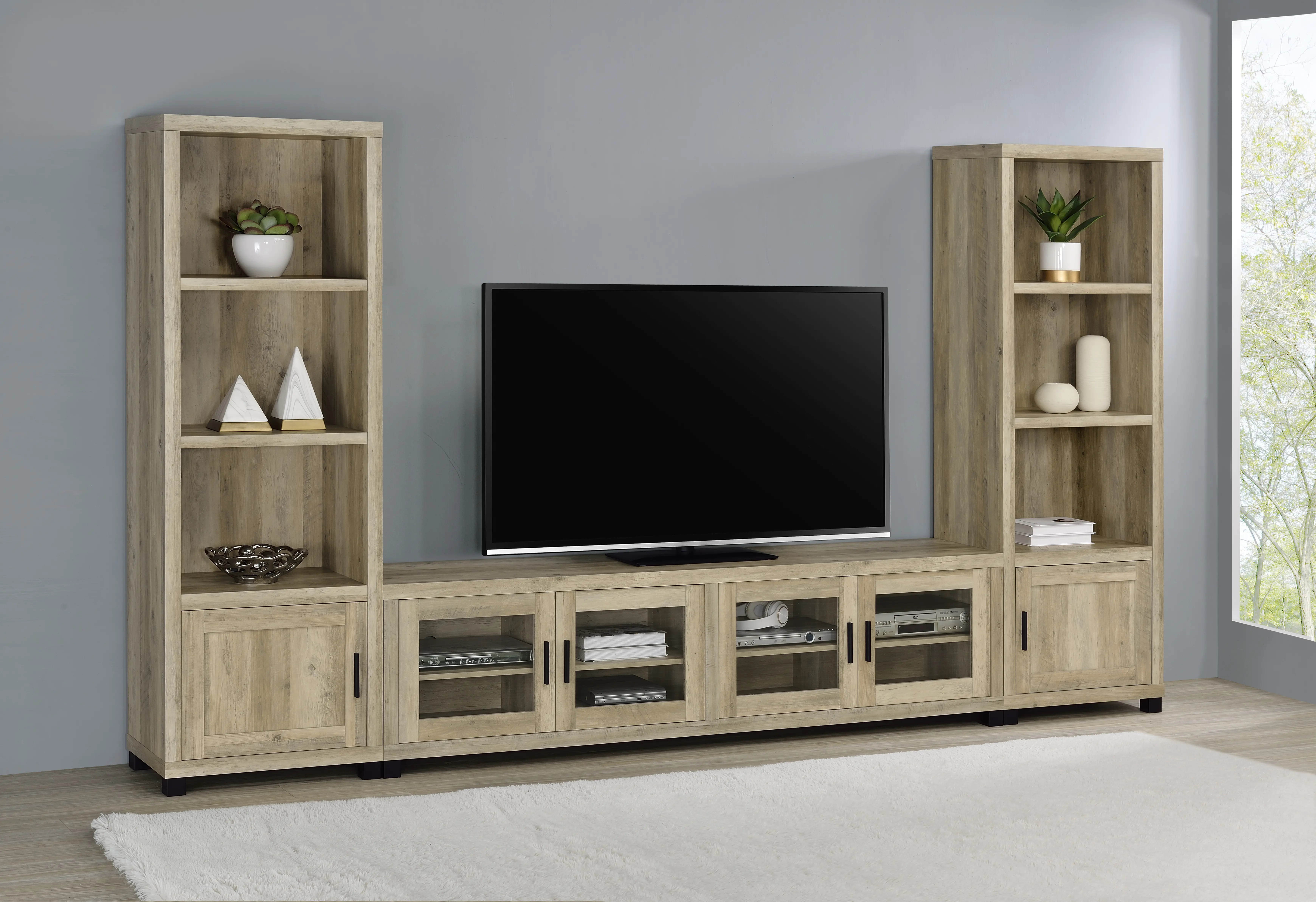 Sachin Light Brown Entertainment Center-10