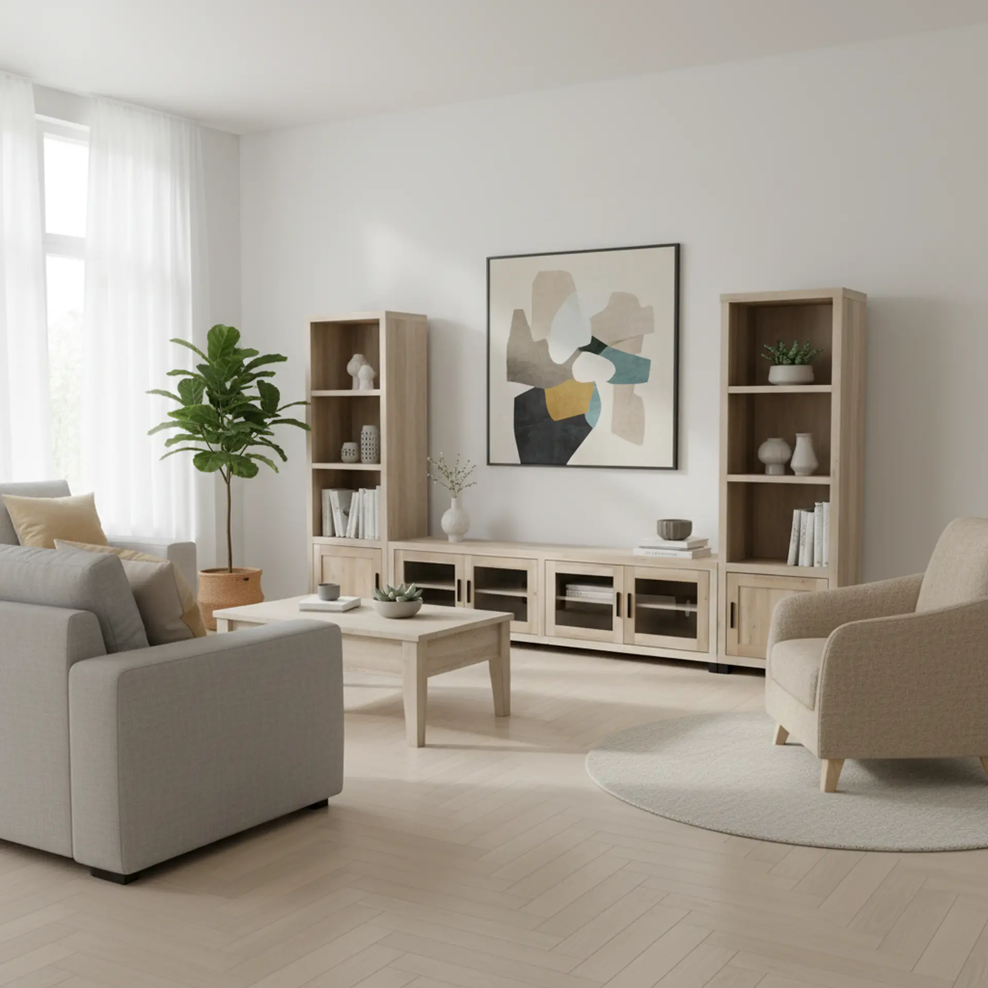 Sachin Light Brown Entertainment Center-2