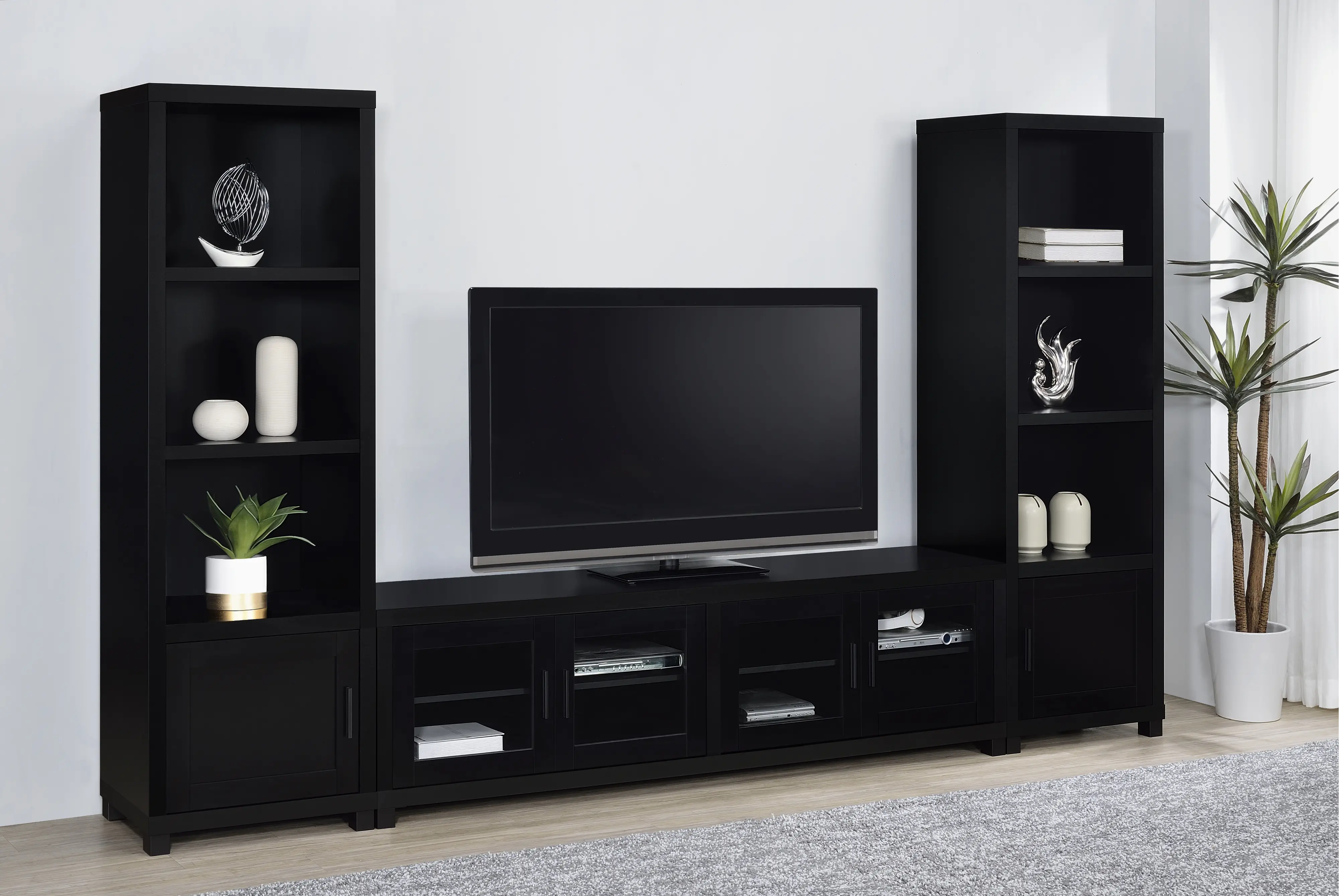 Jupiter Black 3-Piece Entertainment Center-2