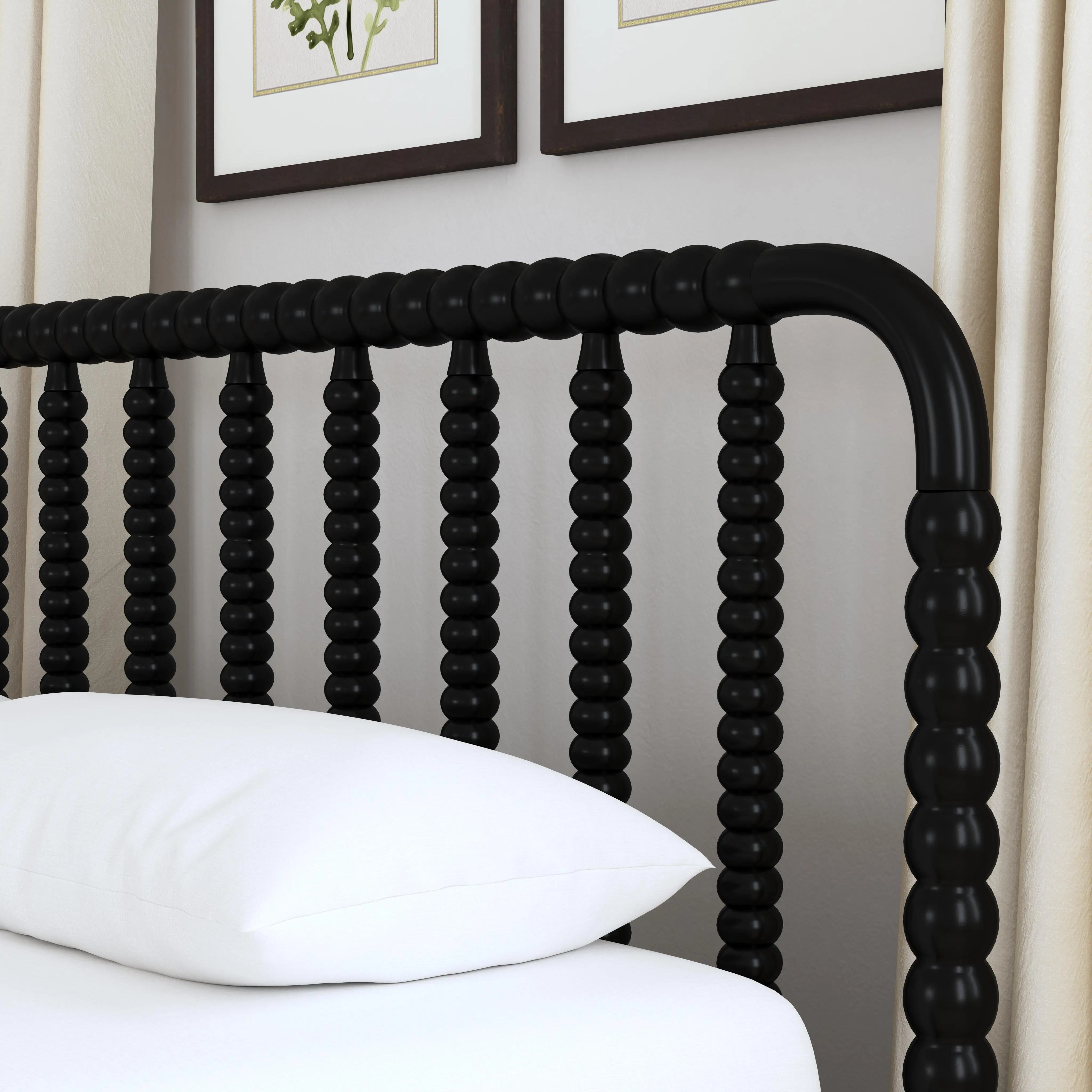 5901-500 Spindle Queen Black Bed-4