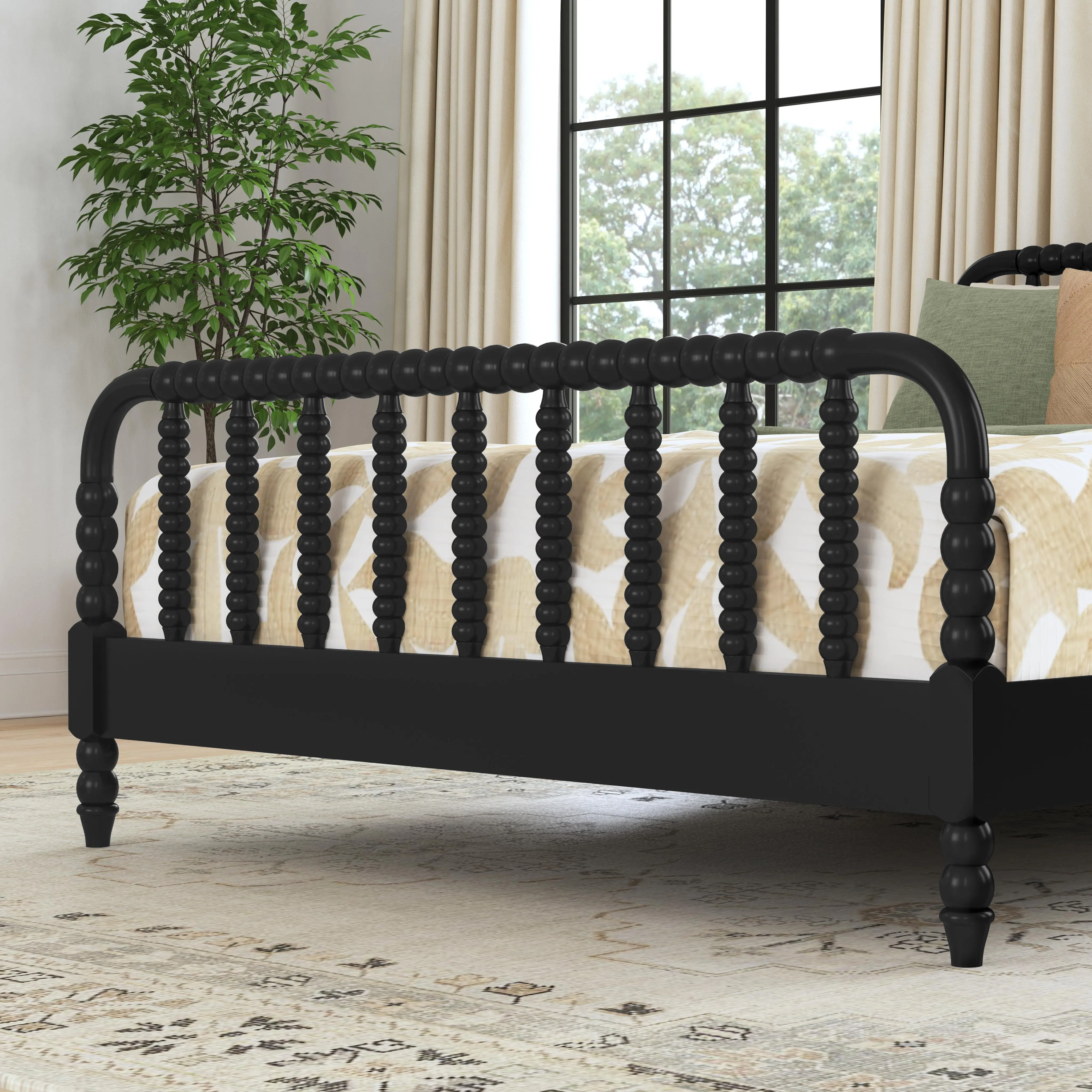 5901-500 Spindle Queen Black Bed-5