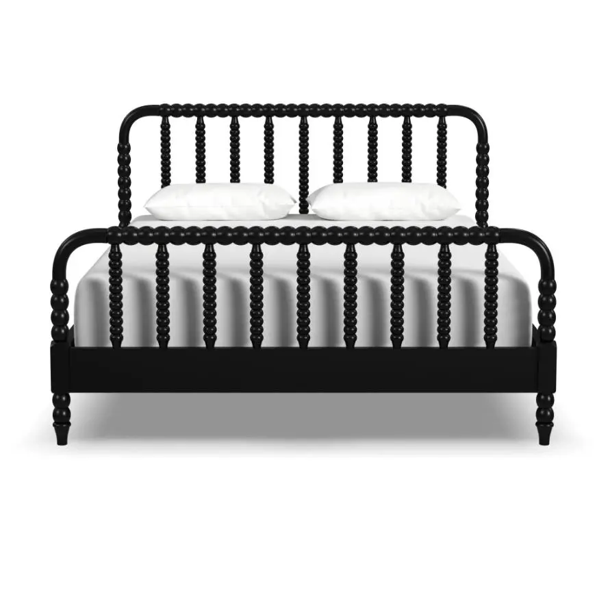 5901-500 Spindle Queen Black Bed-1