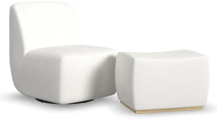 2002-1108-H0011 Nico White Boucle Chair and Ottoman-5