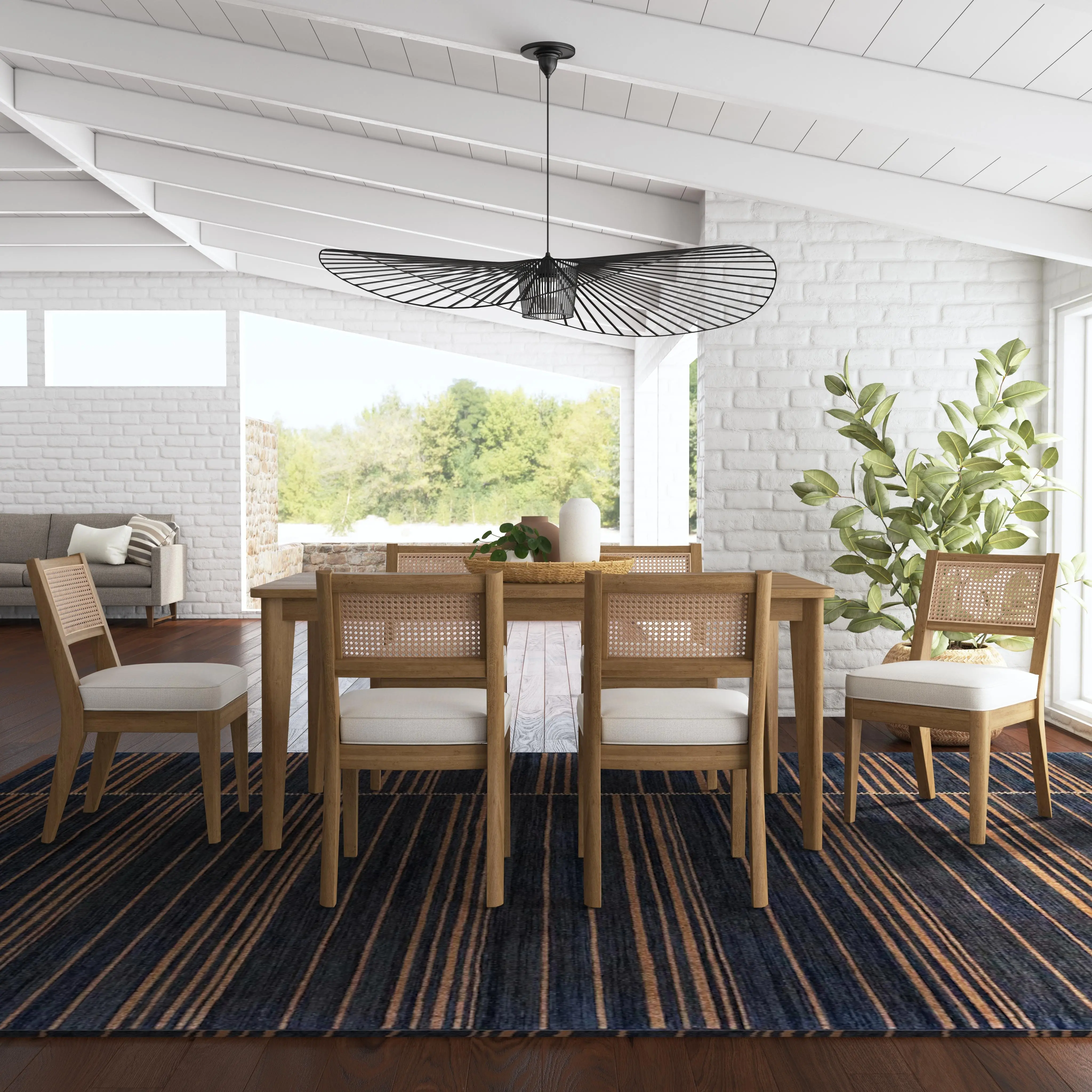 5580-317 Brentwood Light Oak Rectangular Table and 6 Chairs-2