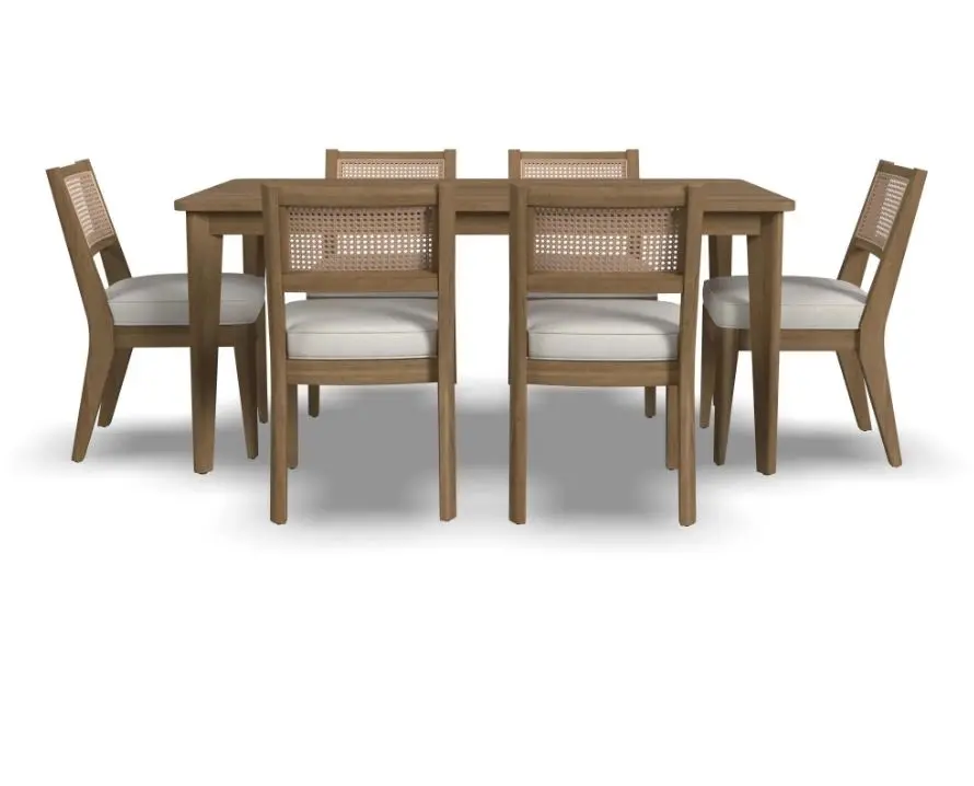 5580-317 Brentwood Light Oak Rectangular Table and 6 Chairs-4