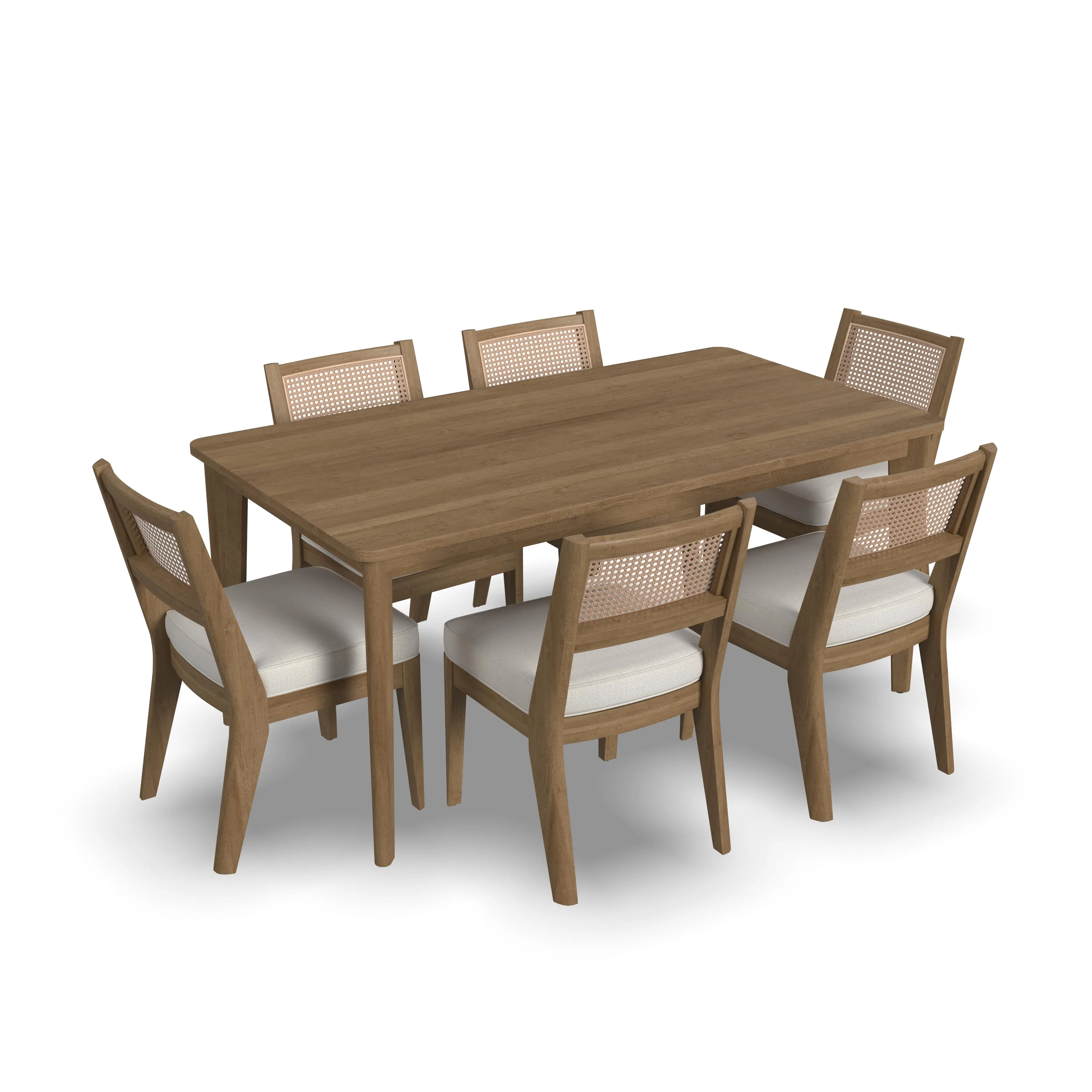 5580-317 Brentwood Light Oak Rectangular Table and 6 Chairs-5