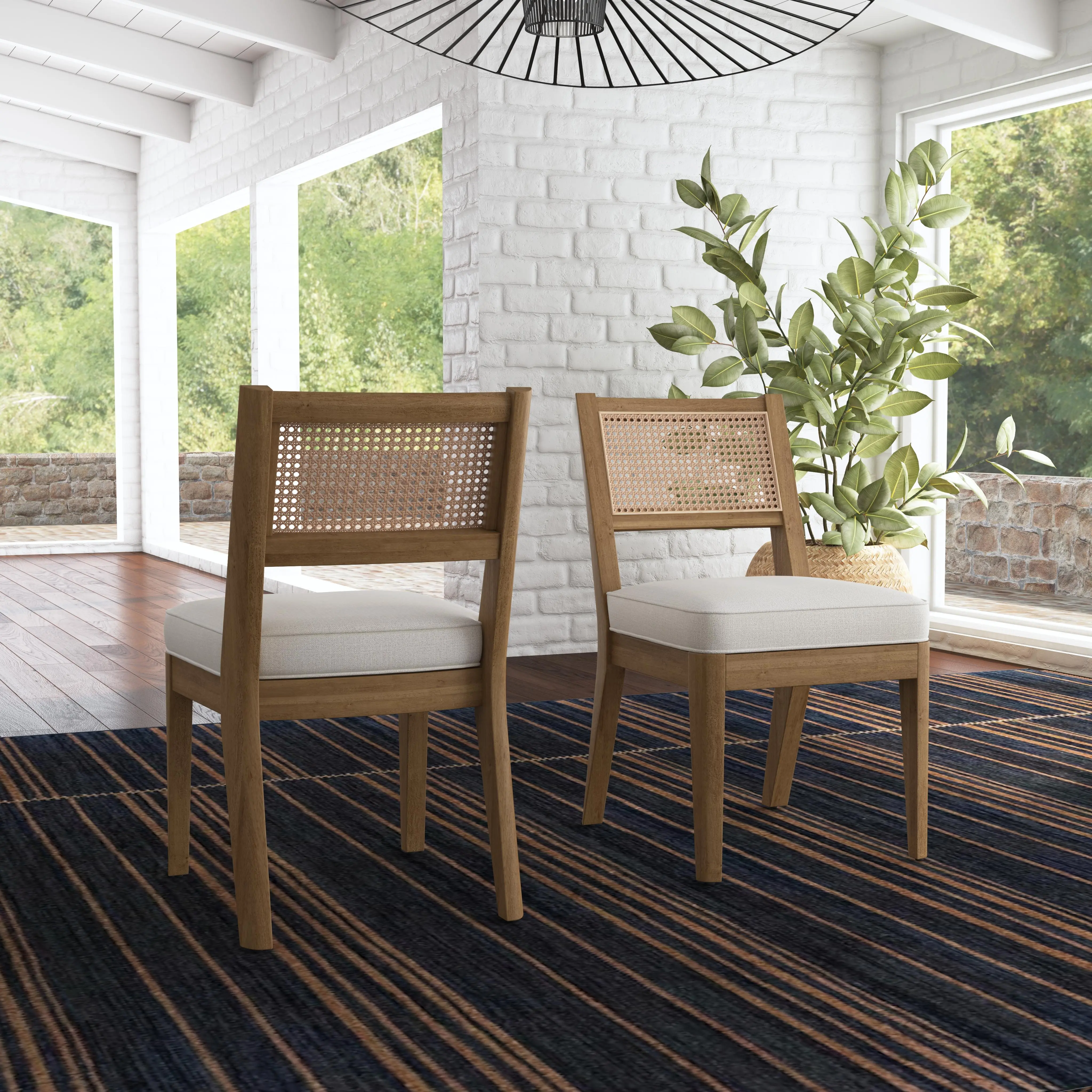 5580-80 Brentwood Light Oak Armless Dining Chair-1