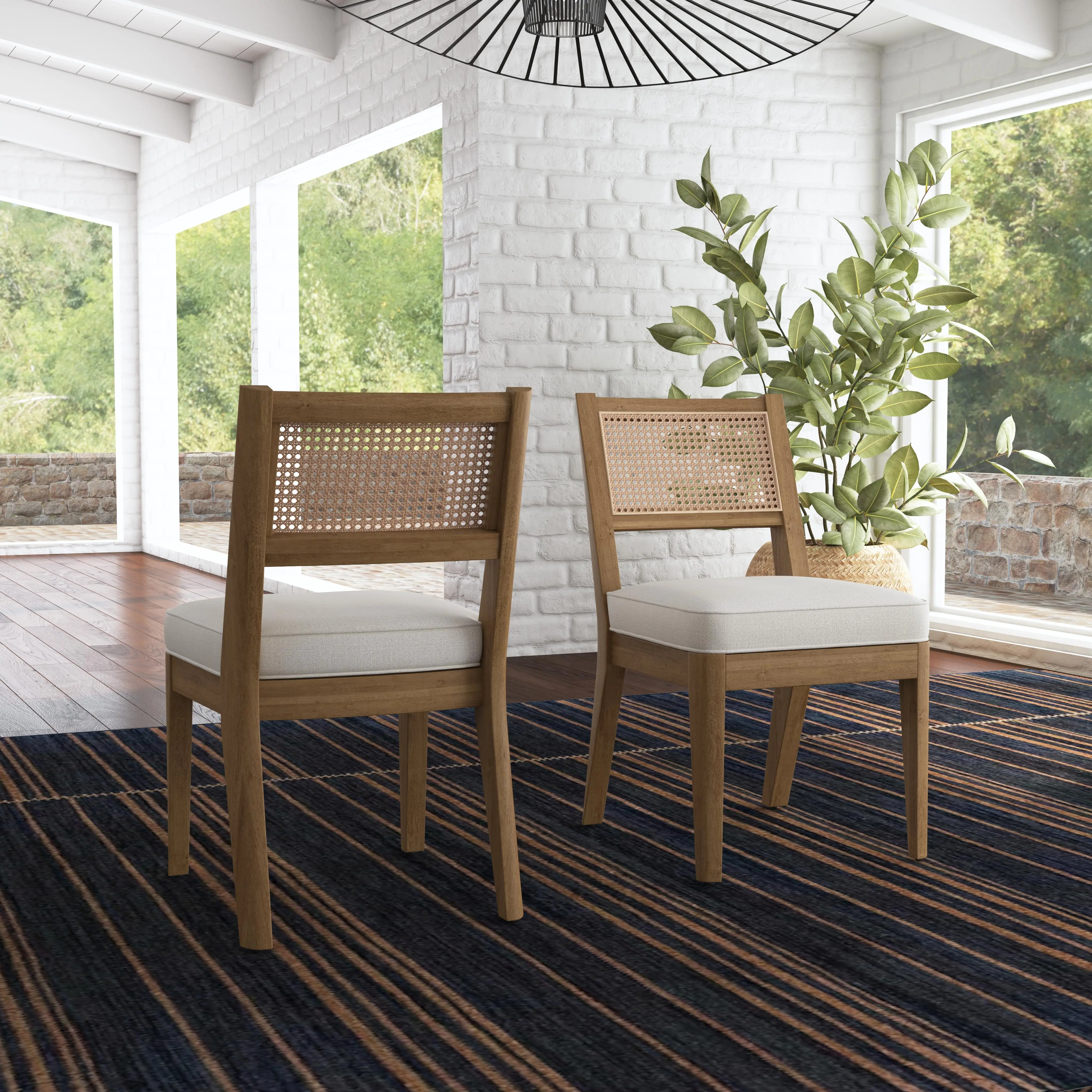 5580-80 Brentwood Light Oak Armless Dining Chair-2