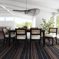 5581-317 Brentwood Black Rectangular Table and 6 Chairs