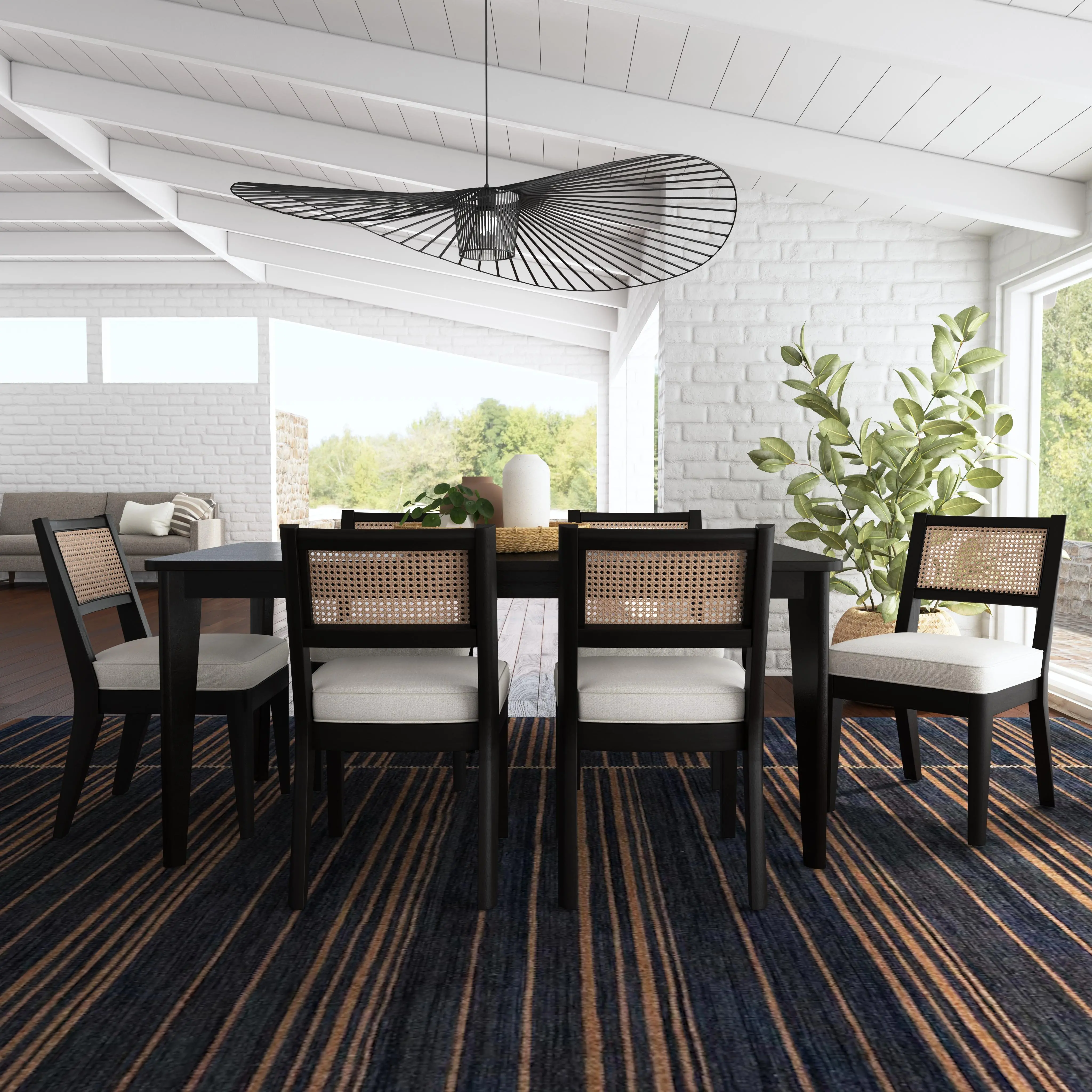5581-317 Brentwood Black Rectangular Table and 6 Chairs-2